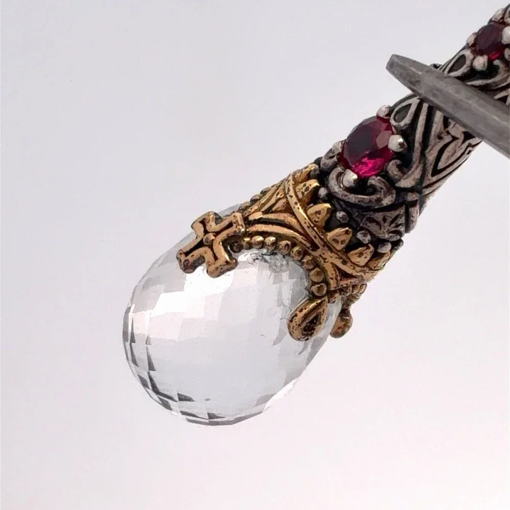 Konstantino 925 Sterling Silver 18K Yellow Gold Gemstone Drop Earrings
